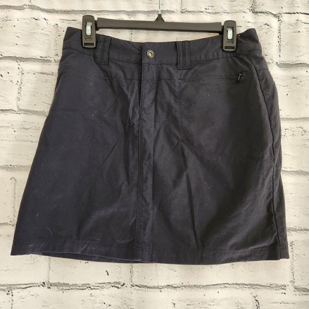 REI Solid Black Womens Size 2 Lined Nylon Skirt Skort Athleisure Outdoor